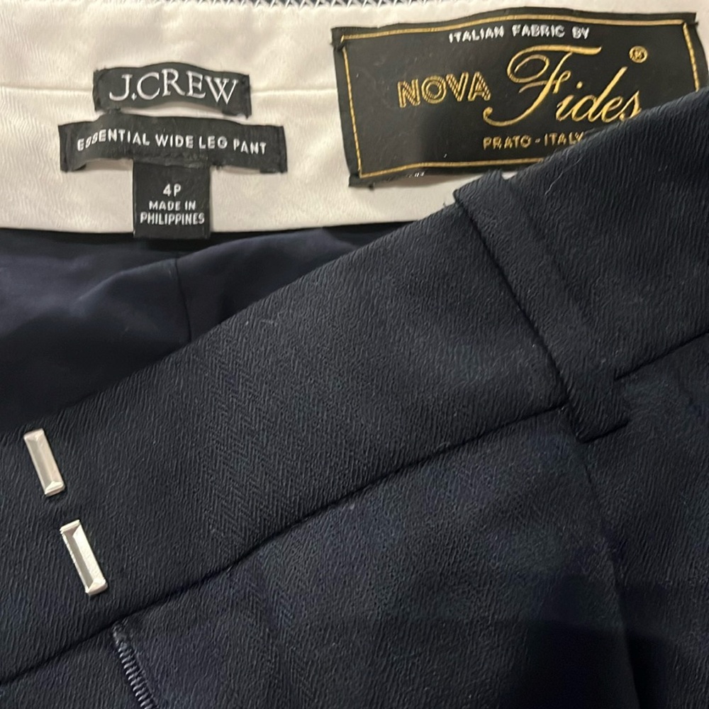NWOT J.Crew | Essential wide leg pant in Italian city wool crepe | Navy Blue - Picture 6 of 13